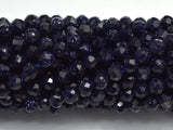 Blue Goldstone, 3mm Micro Faceted Round-BeadXpert