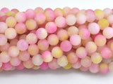 Matte Jade - Pink & Yellow, 6mm Round-BeadXpert