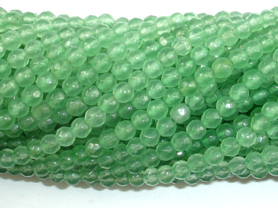 Green Aventurine 4mm (4.8mm) Faceted Round Beads-BeadXpert