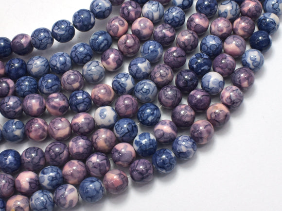 Rain Flower Stone, Blue & Purple, 8mm (8.5mm) Round-BeadXpert