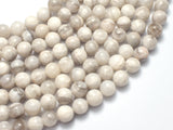 White Crazy Lace Agate 8mm Round Beads, 15 Inch-BeadXpert