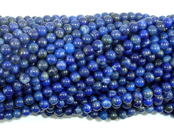 Natural Lapis Lazuli, 4mm (4.7mm) Round Beads