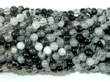Black Rutilated Quartz 3.8mm Round Beads-BeadXpert