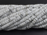 White Howlite, 2x4mm, Heishi Disc-BeadXpert