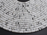 White Howlite, 2x4mm, Heishi Disc-BeadXpert
