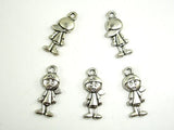 Boy Charms, Zinc Alloy, Antique Silver Tone, 8x19 mm, 20 pcs-BeadXpert