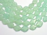 Glass-Green, 15x20mm Wavy Oval, 15.5 Inch-BeadXpert