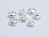 4pcs 925 Sterling Silver Beads, 6mm Flower-BeadXpert