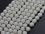 White Lava Beads, 8mm Round Beads, 15 Inch-BeadXpert