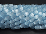 Selenite, Gypsum, Light Blue, 6x9mm Tube-Beadxpert