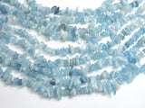 Aquamarine, 4-10mm Chips Beads, 32 Inch