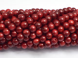 Red Bamboo Coral Beads, Round, 6mm-BeadXpert