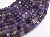 Amethyst, 5.5x5.5mm Faceted Cube Beads, 13 Inch-BeadXpert