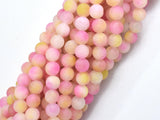 Matte Jade - Pink & Yellow, 6mm Round-BeadXpert