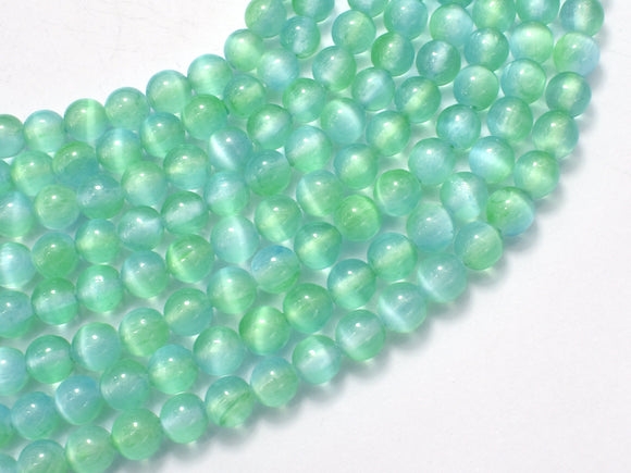 Selenite - Green & Blue, 6mm (6.5mm) Round-BeadXpert