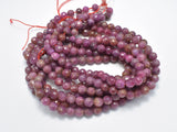 Ruby Beads, 6.5mm Faceted Round Beads, 18 Inch-BeadXpert