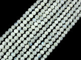 White Moonstone Beads, Round, 4mm