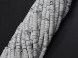 White Howlite, 2x4mm, Heishi Disc-BeadXpert