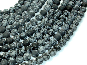 Matte Snowflake Obsidian, 8mm, Round Beads