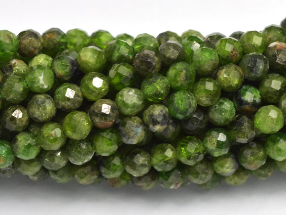 Diopside Beads, 3.5mm Micro Faceted Round-BeadXpert