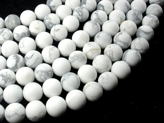 Matte White Howlite, 10mm Round Beads-BeadXpert