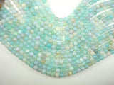 Banded Agate Beads, Light Blue, 6mm, 12.5 Inch, Approx 53 beads