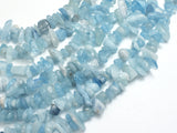 Aquamarine, 4-10mm Chips Beads, 32 Inch