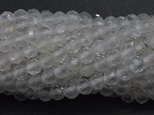 White Topaz Beads, 3mm (2.8mm) Micro Faceted Round-BeadXpert