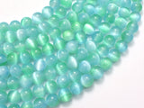 Selenite - Green & Blue, 8mm (8.5mm) Round-BeadXpert