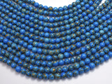 Howlite Turquoise - Blue with Gold Line, 6mm (6.4mm)-BeadXpert