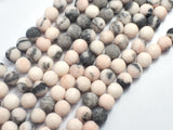 Matte Pink Zebra Jasper, 8mm(7.8mm) Round Beads-BeadXpert