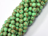 Howlite Turquoise - Green with Gold Line, 8mm (8.3mm)-BeadXpert