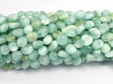 Green Angelite Beads, 5x7mm Nugget Beads, 15.5 Inch-BeadXpert