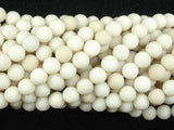 Matte White Fossil Jasper Beads, 6mm (6.3mm)-BeadXpert