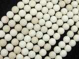 Matte White Fossil Jasper Beads, 6mm (6.3mm)-BeadXpert