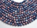 Rain Flower Stone, Blue & Purple, 8mm (8.5mm) Round-BeadXpert