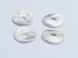 2pcs 925 Sterling Silver Beads, 9.7mm Wavy Coin Beads-BeadXpert