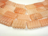 Pink Aventurine, 18x25mm Carved Rectangle Beads, 15 Inch, Full strand, 15 beads, Hole 1.8 mm (353159002)-BeadXpert