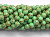 Howlite Turquoise - Green with Gold Line, 8mm (8.3mm)-BeadXpert