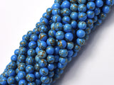 Howlite Turquoise - Blue with Gold Line, 6mm (6.4mm)-BeadXpert