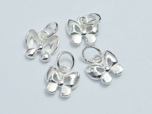 4pcs 925 Sterling Silver Charms, Butterfly Charm, 8.5x8mm-BeadXpert