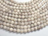 White Crazy Lace Agate 8mm Round Beads, 15 Inch-BeadXpert