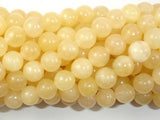 Yellow Jade Beads, Round, 8mm (8.5mm)-BeadXpert