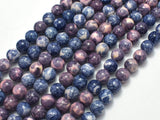 Rain Flower Stone, Blue & Purple, 8mm (8.5mm) Round-BeadXpert