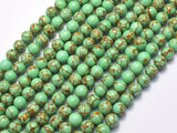 Howlite Turquoise - Green with Gold Line, 6mm (6.4mm)-BeadXpert