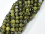 Green Line Quartz Beads, 8mm, Round-BeadXpert