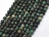 Pyrite in Green Jade, 6mm (6.3mm) Round-BeadXpert