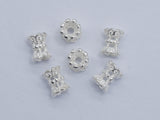 10pcs 925 Sterling Silver Bead Caps, 4mm Double Bead Caps, Height 5mm-BeadXpert