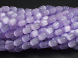 Selenite, Gypsum, Purple, 6x9mm Tube-Beadxpert