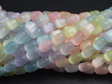 Selenite, Gypsum, Multi Color, 6x9mm Tube-Beadxpert